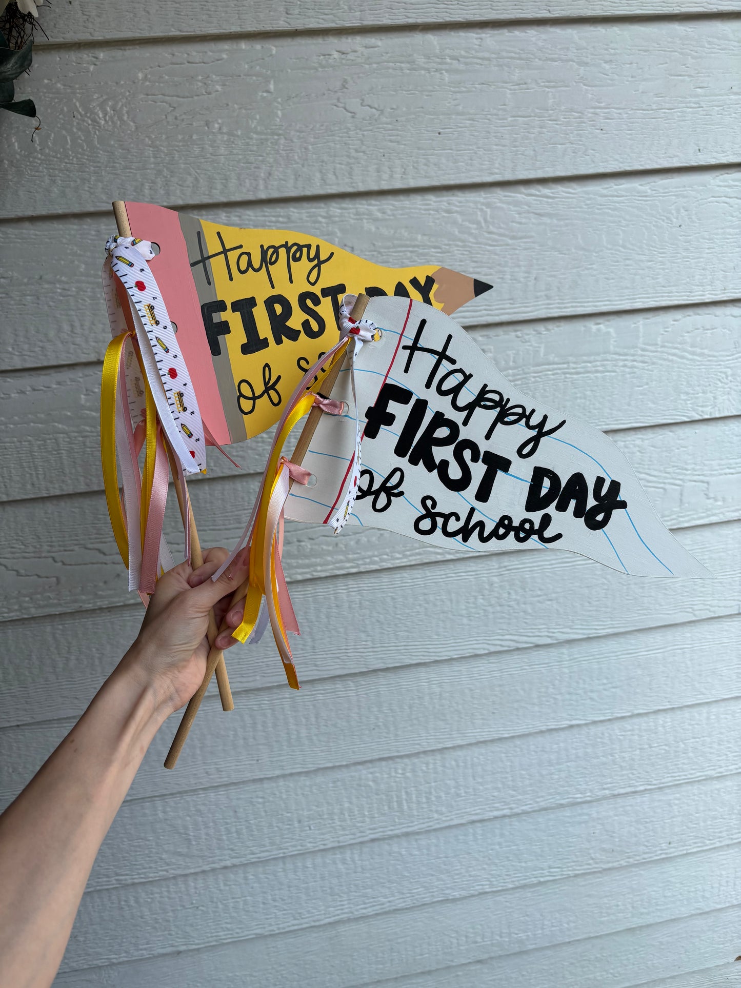 First/Last Day of School Wood Flag