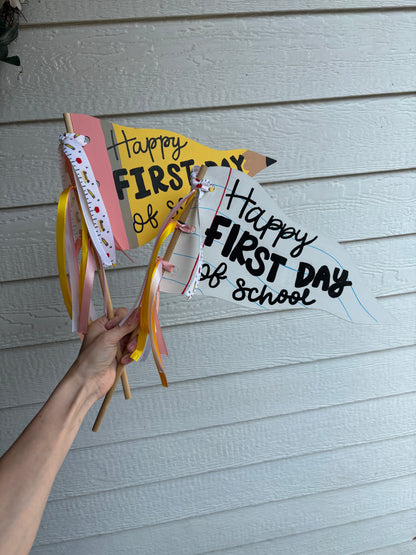 First/Last Day of School Wood Flag