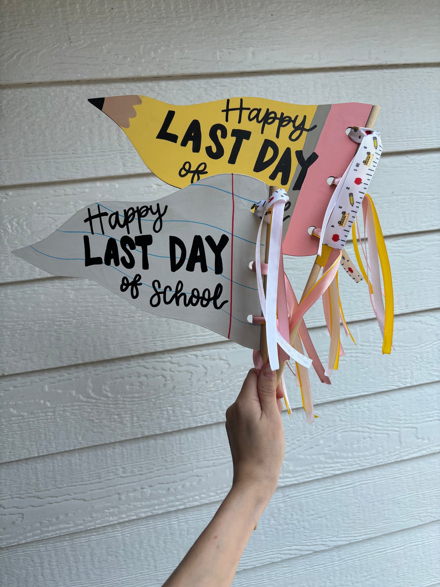 First/Last Day of School Wood Flag