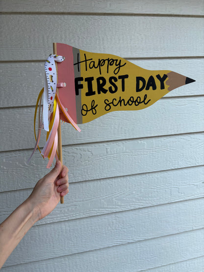 First/Last Day of School Wood Flag